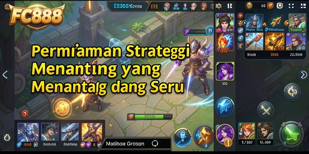 Screenshot gameplay FC888 menampilkan pertempuran strategis yang intens.