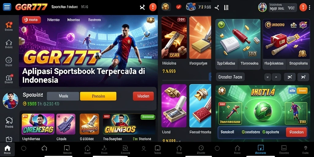 Tampilan interaktif aplikasi GGR777 dengan berbagai pilihan taruhan olahraga.
