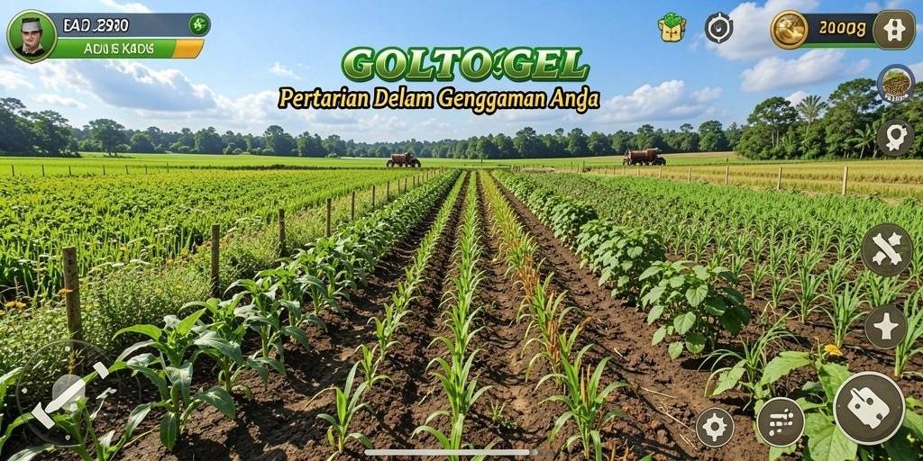 Screenshot GOLTOGEL menampilkan gameplay bertani yang seru dan interaktif.