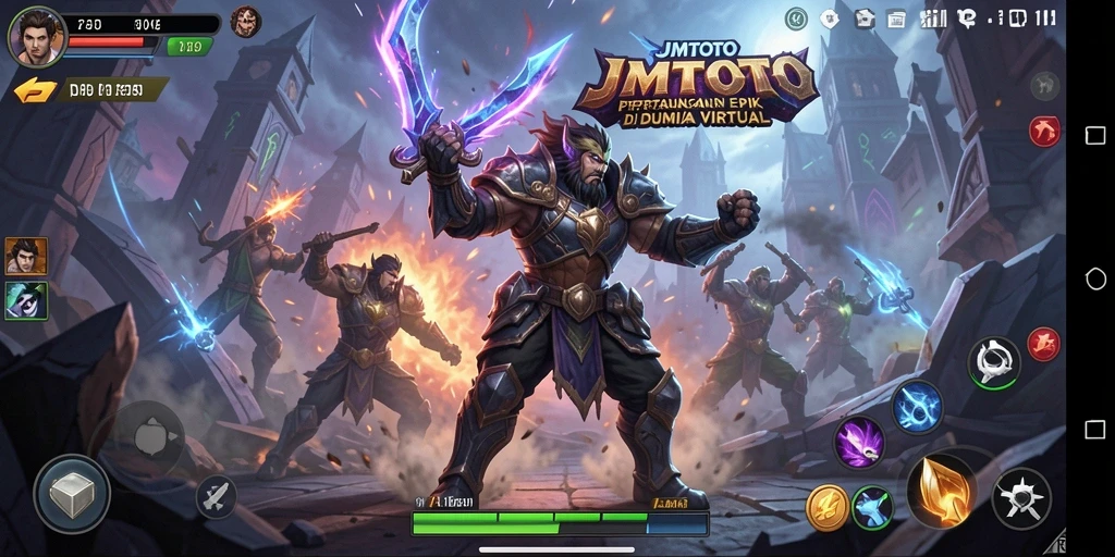 Screenshot utama <strong>JMTOTO</strong> menunjukkan aksi pertarungan yang intens dan mendebarkan.