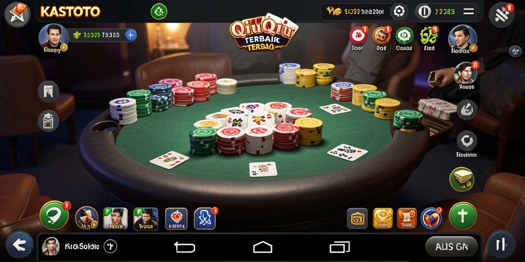 Tampilan screenshot utama KASTOTO menunjukkan keseruan bermain QiuQiu.