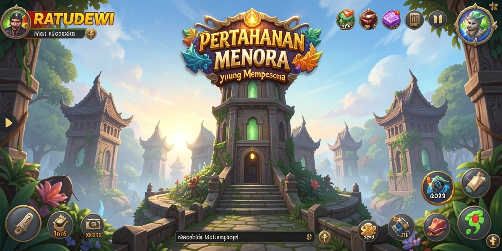 Tampilan gameplay RATUDEWI yang menakjubkan dalam aksi Tower Defense.